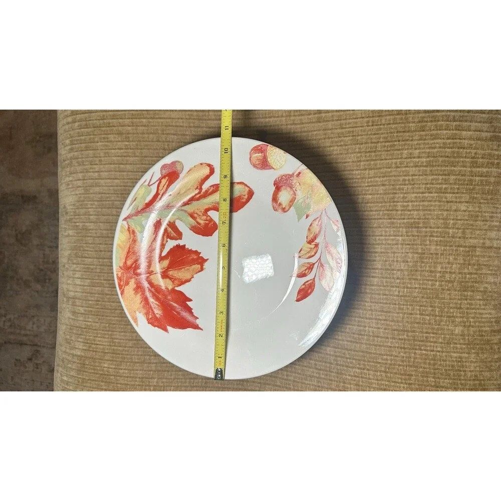 Royal Norfolk Autumn Leaves Dinner Plates Set of 12 Brown Fall Leaf Design 10.5